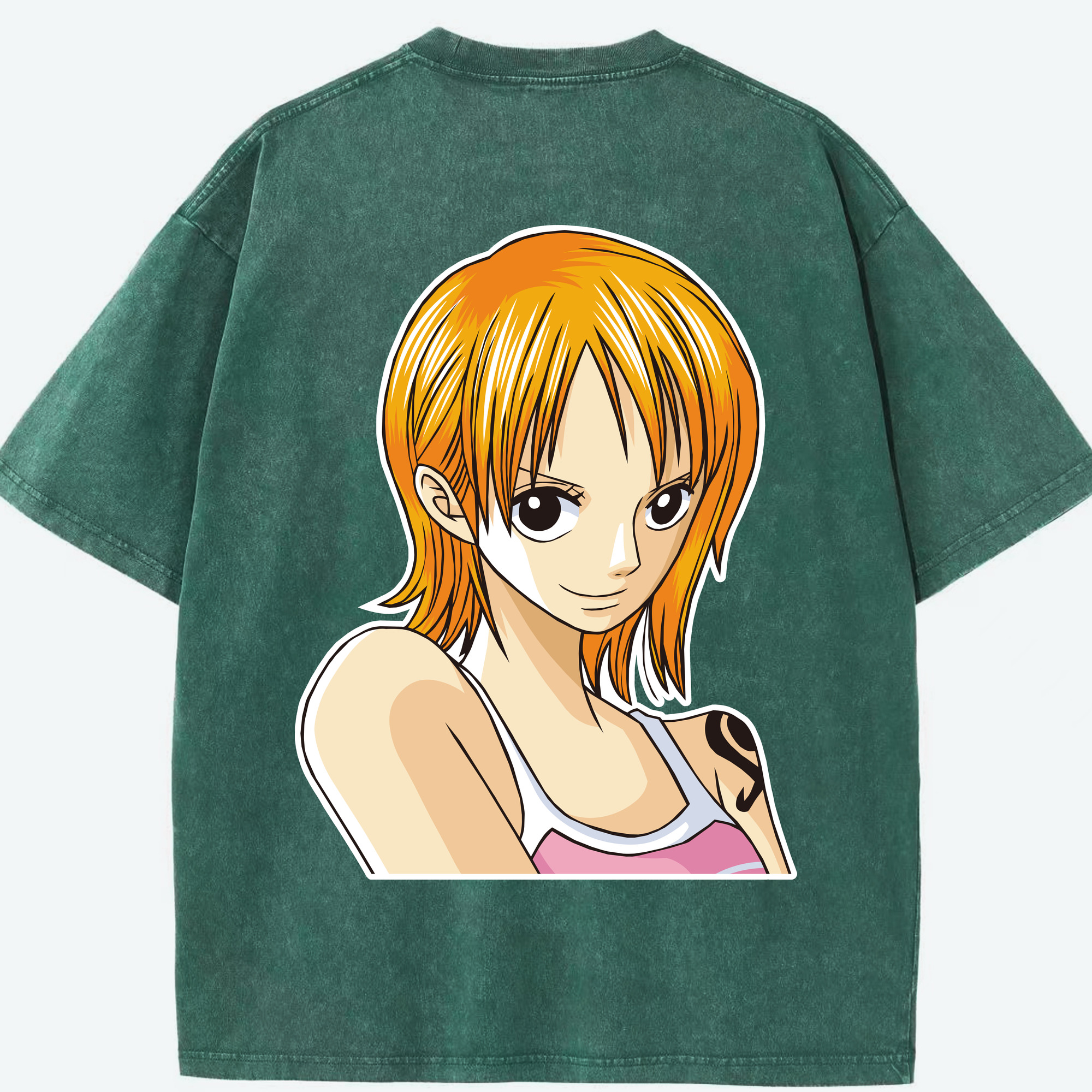 ワンピース ナミ ONE PIECE Nami 綿100% ヴィンテージ風 半袖Tシャツ（背面プリント）
